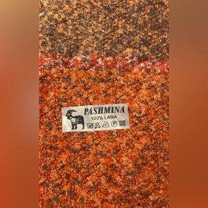 Pashmina 100% Lana Orange Scarf